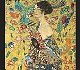 Gustav Klimt - lady with fan I painting